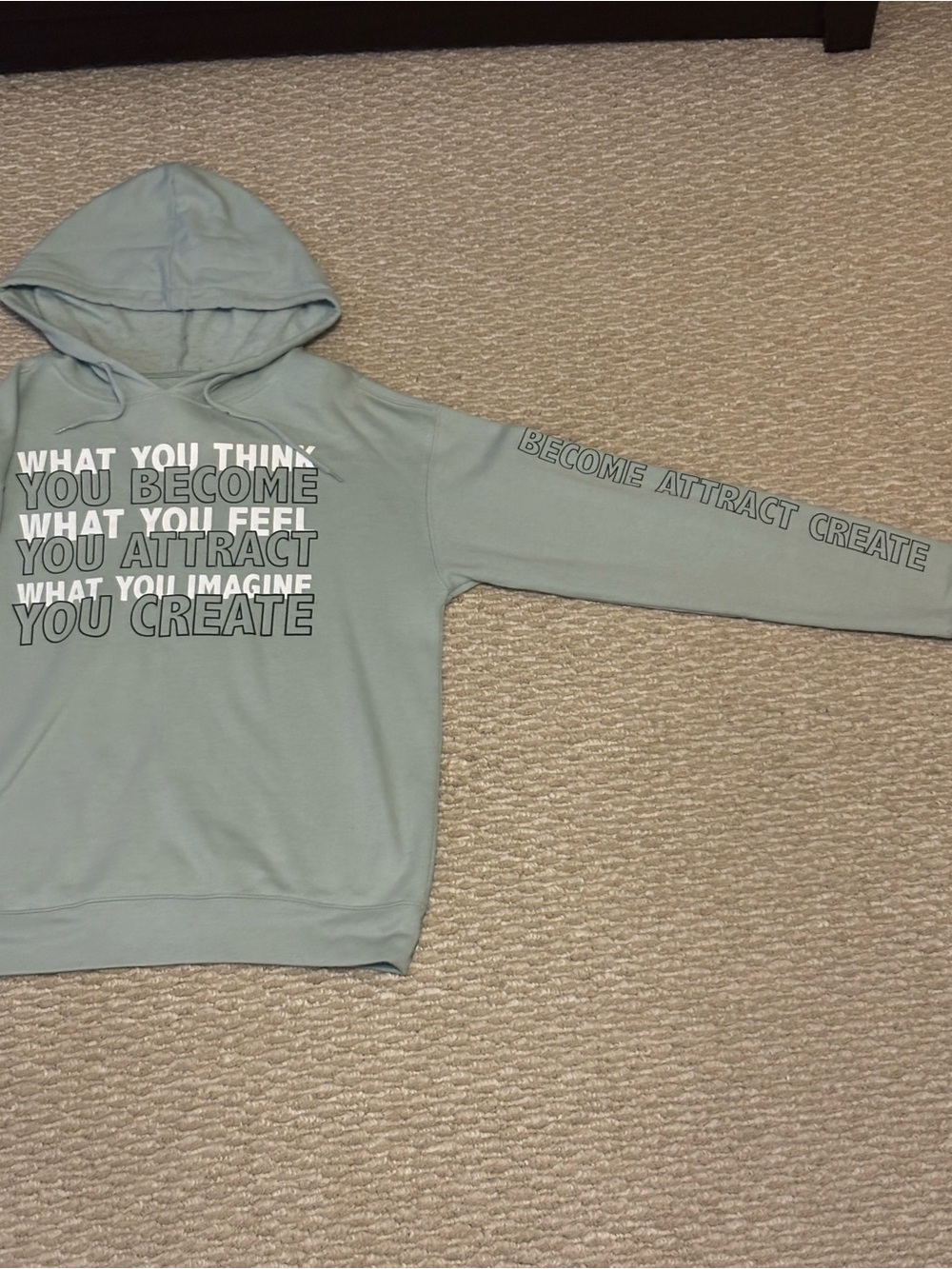 Cold Crush Sage Green Motivational Graphic Hoodie - Picture 2 of 5